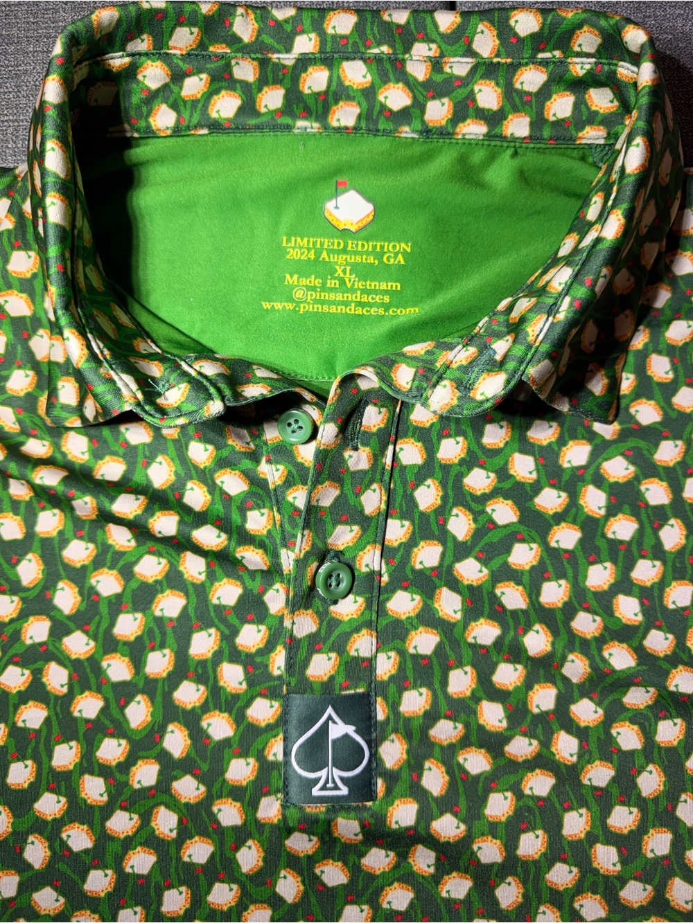 Pins and Aces Men's Green Printed Polo Shirt - Limited Edition